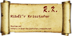 Ribár Krisztofer névjegykártya